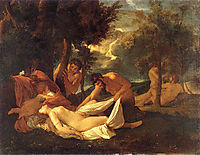 Sleeping Venus, surprised by Satyr, poussin