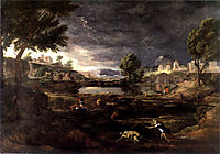Stormy Landscape with Pyramus and Thisbe, poussin
