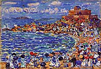 Beach, St. Malo, c.1907, prendergast
