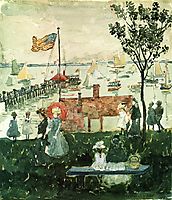 Excursionists, Nahant, c.1897, prendergast