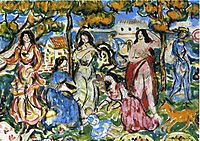 Figures in a Landscape, c.1915, prendergast