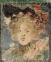 Head of a Girl (with Roses), c.1899, prendergast