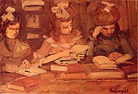In the Library (also known as Three School Girls), c.1906, prendergast