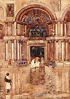 The Porch with the Old Mosaics, St. Mark-s, Venice, c.1899, prendergast