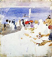 Sketch Figures on Beach (also known as Early Beach), c.1897, prendergast
