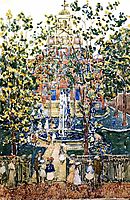 The West Church (also known as Fountain at the West Church, Boston), c.1901, prendergast