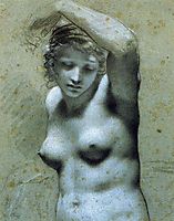 Bust of female nude, prudhon