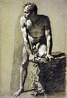 Male nude, prudhon