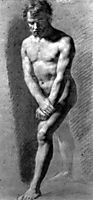 Male Nude Grasping his Wrists, c.1800, prudhon