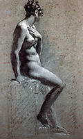 Seated Female Nude, c.1800, prudhon