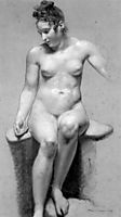 Seated Female Nude, c.1800, prudhon