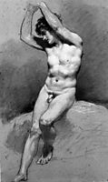 Seated Male Nude, c.1800, prudhon