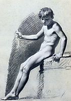 Seated Nude Figure, prudhon