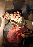 Yuletide fortune tellers , 1888, pymonenko