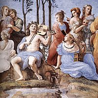 The Parnassus, from the Stanza delle Segnatura (detail), 1511, raphael