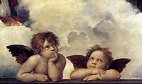 Putti, detail from The Sistine Madonna , 1513, raphael