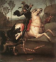 Saint George Fighting the Dragon, 1505, raphael