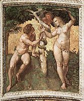 The Saintanza della Segnatura Ceiling, Adam and Eve, 1509-1511, raphael