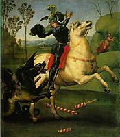 St. George Struggling with the Dragon , 1505, raphael