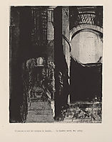 And on every side are columns of basalt, ... the light falls from the vaulted roof (plate 3), 1896, redon