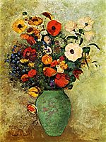 Bouquet of Flowers in a Green Vase, c.1907, redon