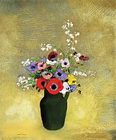 Flowers in a Green Pitcher, redon