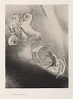He falls, head-first, into the abyss (plate 17), 1896, redon