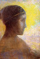 Head of a Young Woman in Profile, c.1895, redon