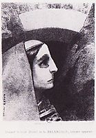 Lenor appears in front of the black sun of melancholy, 1882, redon