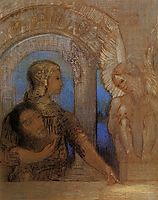 The Mystical Knight (Oedipus and the Sphinx), 1869, redon