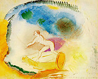 Naked Woman on a Car, redon