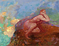 Nude Woman on the Rocks, redon