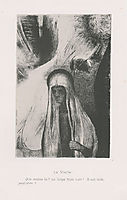 The Old Woman: What are you afraid of? A wide black hole! Perhaps it is a void? (plate 19), 1896, redon