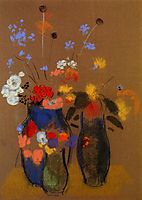 Three Vases of Flowers, c.1909, redon