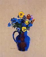 Vase of Flowers Pansies, redon