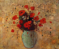 Vase of poppies , redon