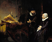 Anslo in Conversation with his Wife, Aaltje, 1641, rembrandt