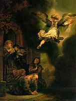 The Archangel Leaving the Family of Tobias, rembrandt