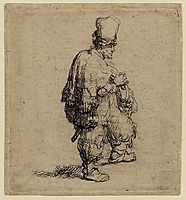 The barrel organ player (Polander standing with arms folded), 1631, rembrandt