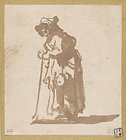 Beggar Woman Leaning on a Stick, 1630, rembrandt