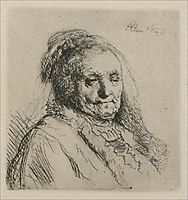 Bust of an Old Woman, Rembrandt`s Mother, 1628, rembrandt