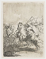 A cavalry fight, 1632, rembrandt