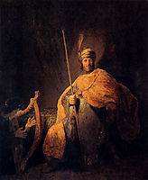 David Playing The Harp To Saul, 1629, rembrandt