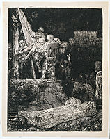 The descent from the cross by torchlight, 1654, rembrandt