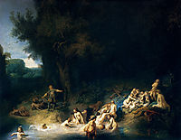 Diana Bathing, with the Stories of Actaeon and Callisto, 1634, rembrandt