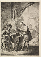 Esau Selling His Birthright to Jacob, rembrandt