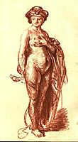 Female Nude with Snake (Cleopatra), 1637, rembrandt