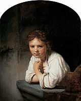 A Girl at a Window, 1645, rembrandt