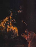 Haman Begging Esther for Mercy, rembrandt