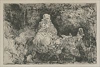 Jesus and his Parents Returning from Jerusalem, 1654, rembrandt
